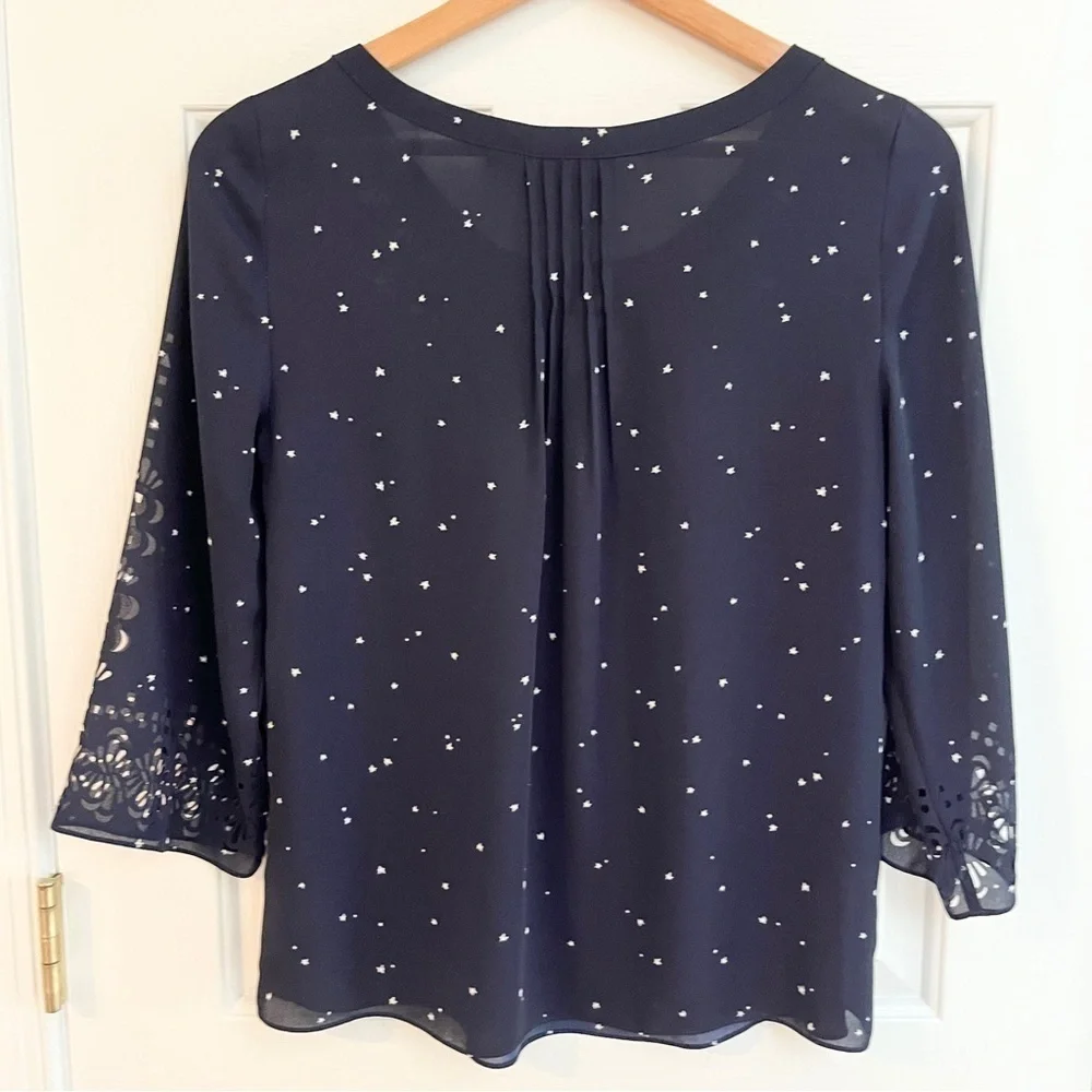 Anthro Maeve Teni to the Stars Laser Cut Blouse. 2 - Picture 8 of 10